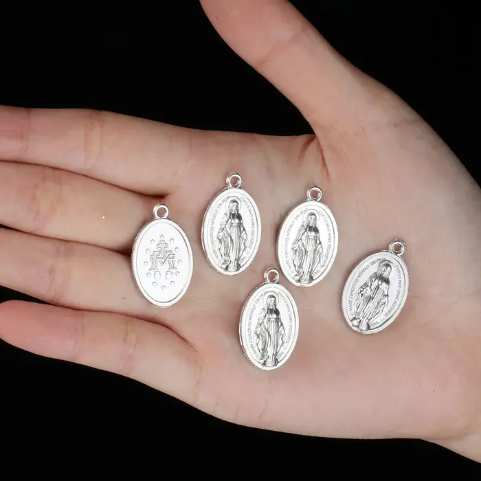 Pendentifs de Médaille Notre-Dame Miraculeuse en Alliage de Zinc pour Créations Bijouterie Spirituelles Occasions Spéciales