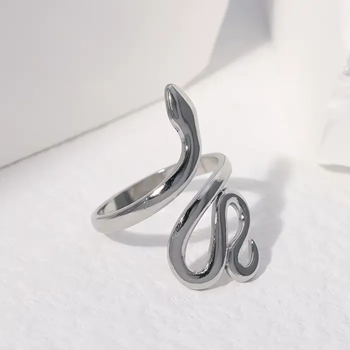 Bagues de salle en métal en acier inoxydable pour femmes et hommes, bague réglable ouverte géométriq