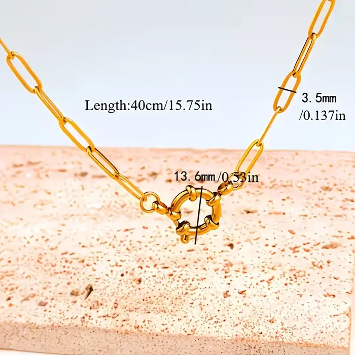 Collier ras-du-cou pour femme en acier inoxydable avec fermoir marin