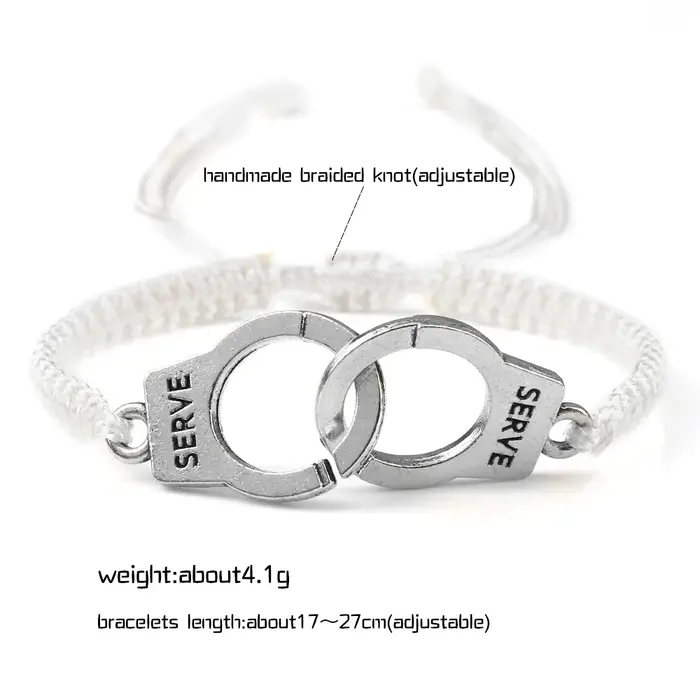 Bracelet en corde tressée réglable