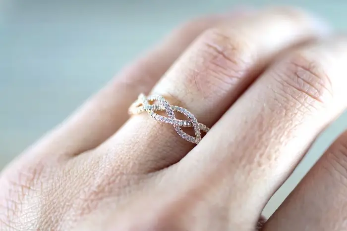Bague de Mariage Plaquée Or Rose pour Femme