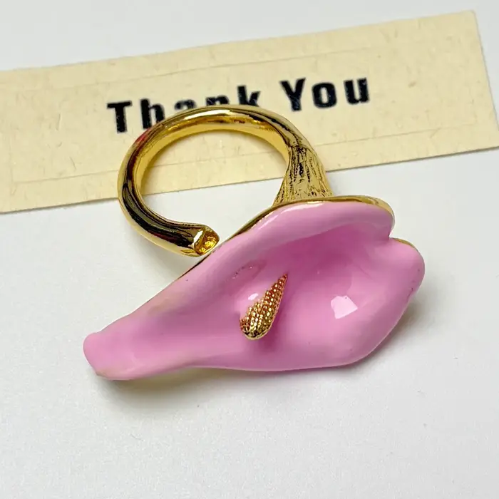 Nouvelle bague Calla Lily, luxe haut de gamme, mode, personnalité, fleur, bande ouverte pour femmes