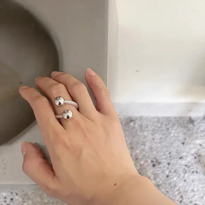 Bague perle en argent regardé 925 pour femme