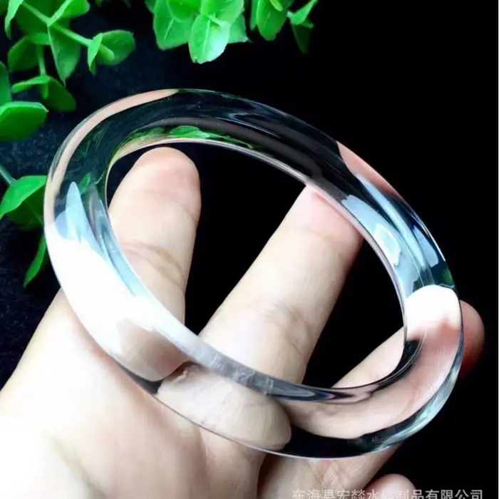 Bracelet à barre ronde en cristal blanc naturel de haute qualité, nettoyage en cristal