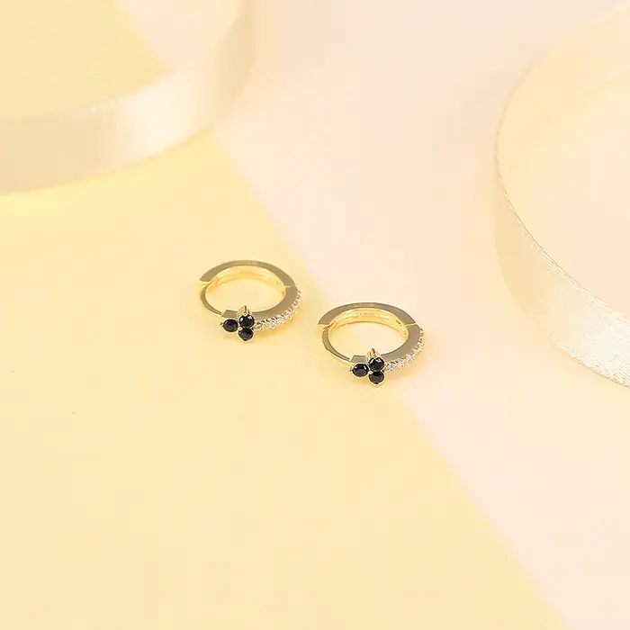 INS minimaliste 925 en argent Sterling boucle d'oreille perle petit cercle boucles d'oreilles pour femmes or