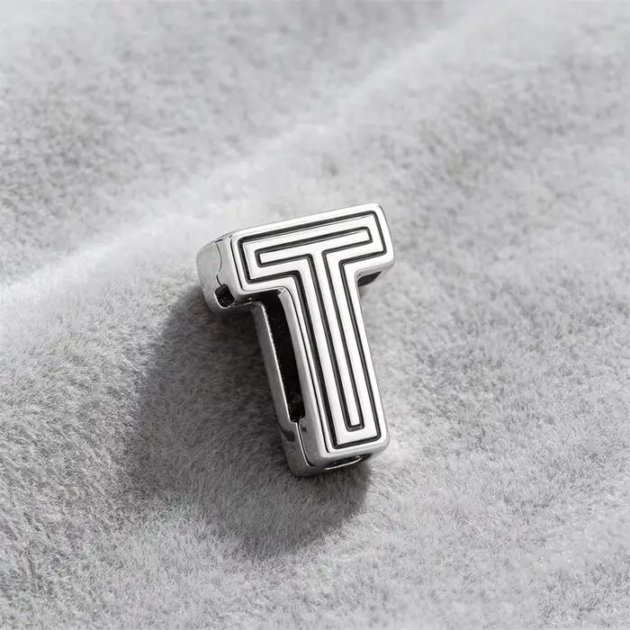 Clip en argent 925 simple et tendance avec 26 lettres de A à Z, adapté aux bracelets plats européens