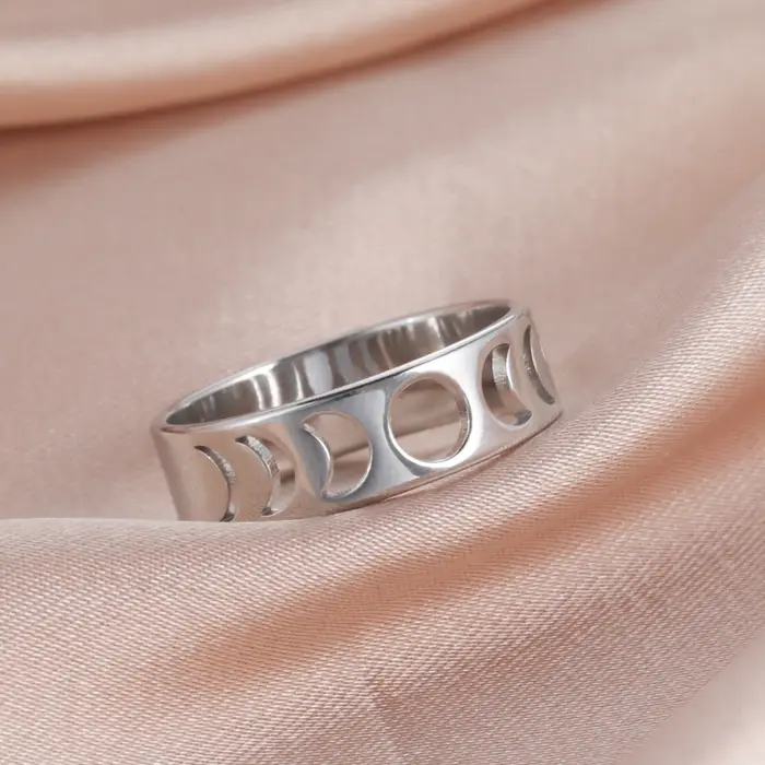 Teamer Bague en forme de croissant de lune pour femmes