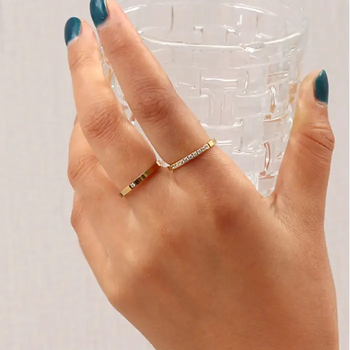 E.B.belle – bagues classiques de luxe en Zircon plaqué or 18 carats pour femmes