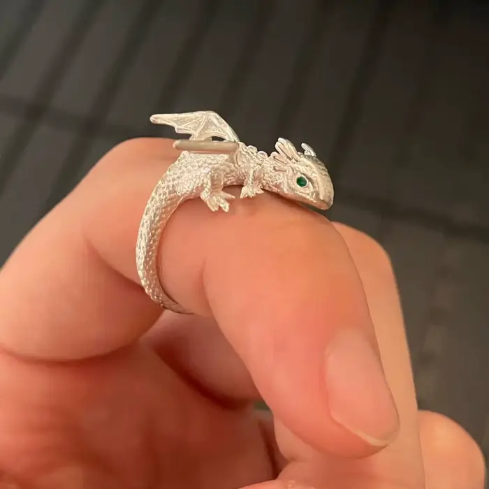 Bague d'ouverture Vintage Dragon Unisexe Animal Mignon Style Punk Mode Bijoux Fête Occasions Spéciales