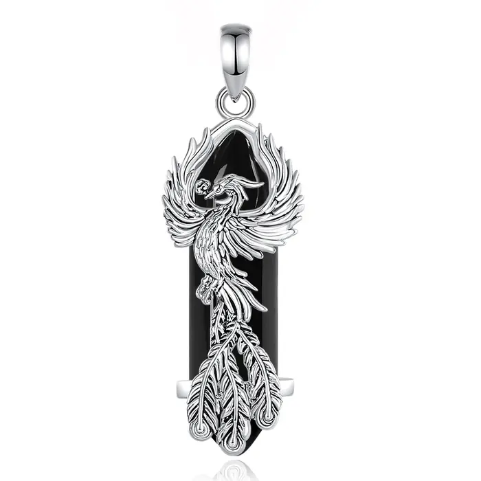 Eudora-Collier Prismatique en Obsidienne Hexagonale pour Femme, Pierre de Guérison Punk, Pendentif e