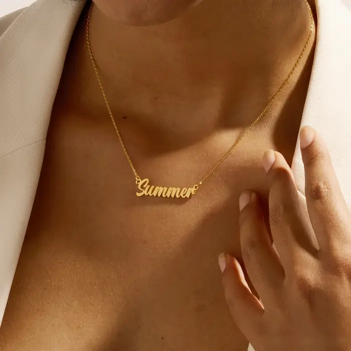 Collier personnalisé en acier inoxydable avec lettre cursive pour femme occasion spéciale anniversaire mariage fête