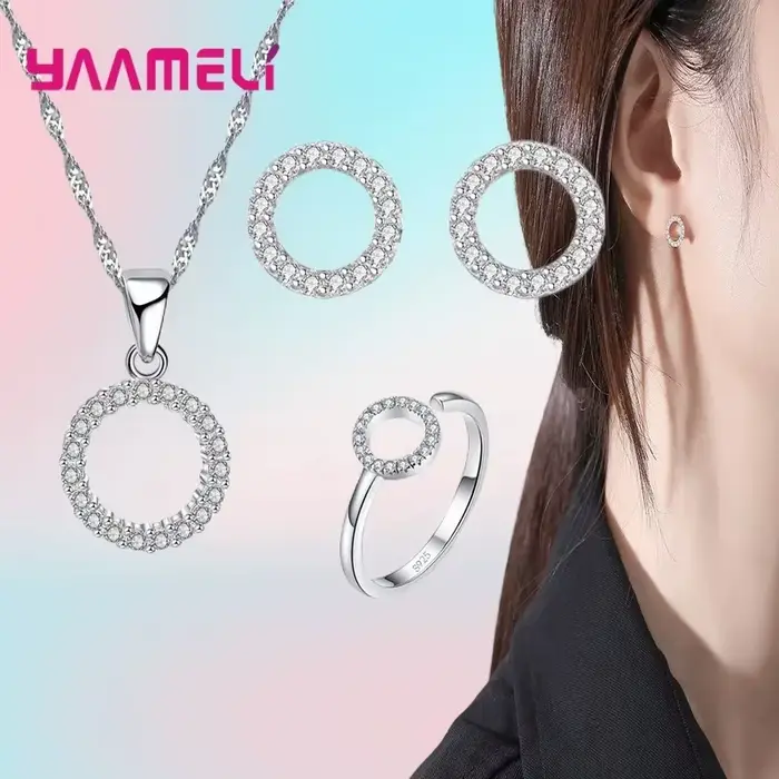 Ensemble de bijoux fins en argent Sterling 925 pour femmes