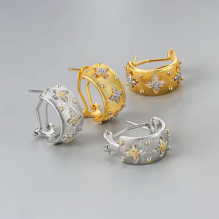 OKLA – boucles d'oreilles Vintage françaises découpées en Zircon pour femmes, bijoux élégants et charmants, accessoire de mariage pour rencontres, cadeau