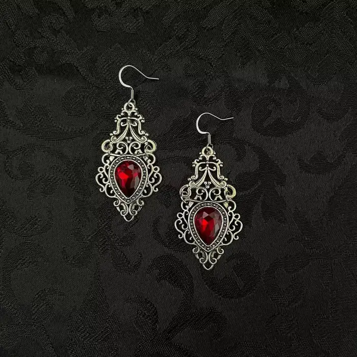 Boucles d'oreilles gothiques Victoria en filigrane celtique, couleur argent, pendentif en Imitation