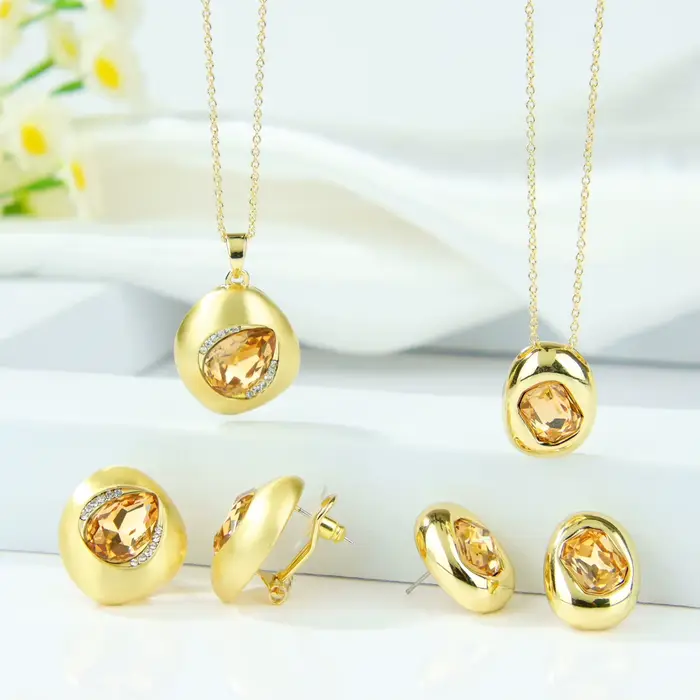Ensemble de bijoux en cristal de luxe italien