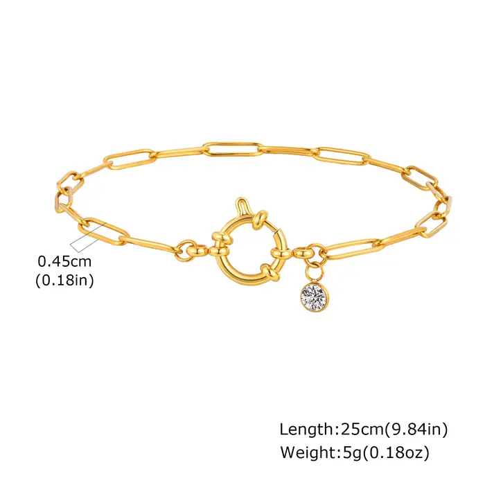 Bracelet de cheville en chaîne pour femmes, fermoirs à ressort, lien de trombone en acier inoxydable