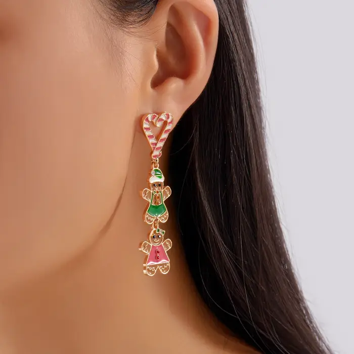 Boucles d'oreilles à pampilles de noël pour femmes
