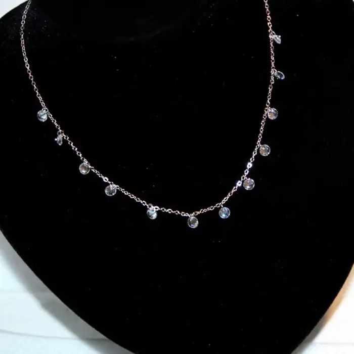 ANENJERY – collier avec pendentif pompon en Zircon scintillant pour femmes, chaîne de clavicule de t