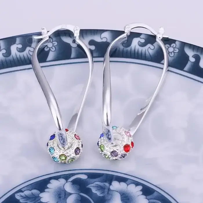 Boucles d'oreilles en argent 925 avec cristaux