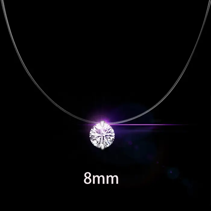 Pendentif ligne de pêche Simple et charmant, collier de clavicule en Zircon pour femmes, bijoux à la