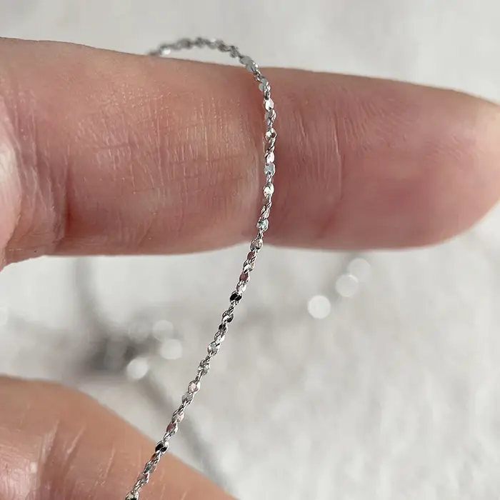 Collier fin en argent regardé 925 pour femme, Sky Star Link, JoChoker, Bijoux pour filles, 40cm, 45c