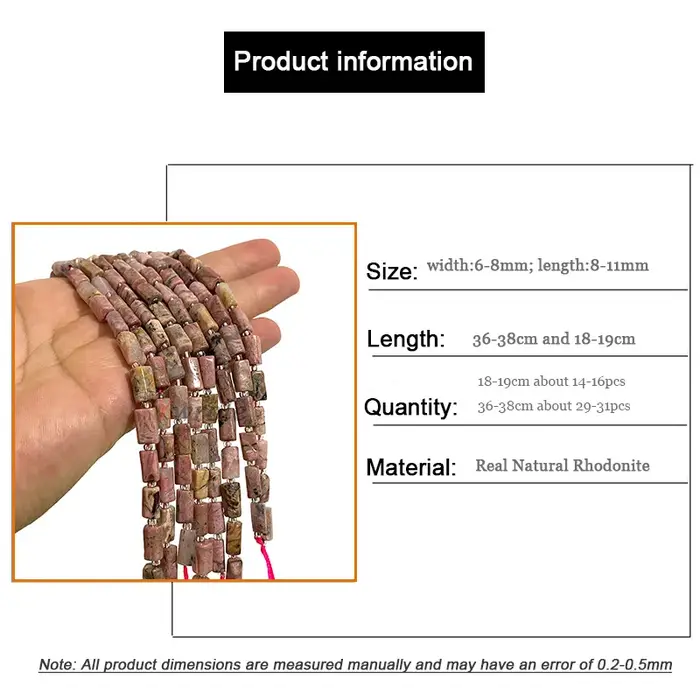 Perles en Rhodonite Rouge Naturelle pour Bijoux