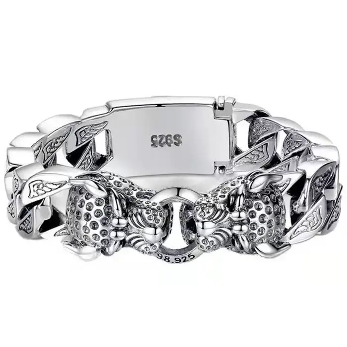 Bracelet tressé en argent S925 pour hommes
