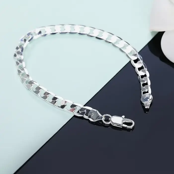 Bracelet en argent sterling 925 classique pour homme et femme cadeau de mariage bijou de tempérament occassions spéciales