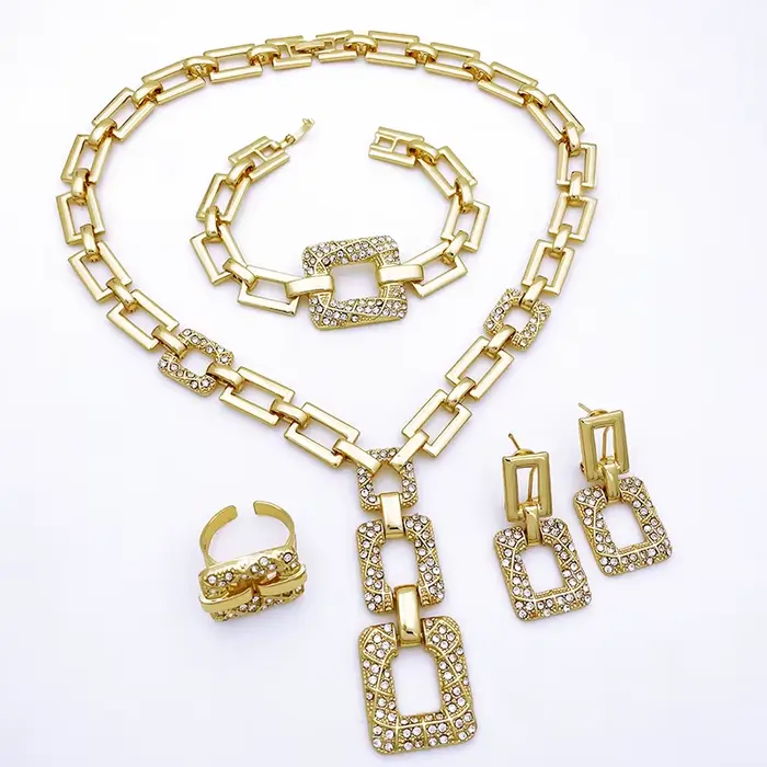 Ensembles de bijoux plaqués or 18 carats pour femmes