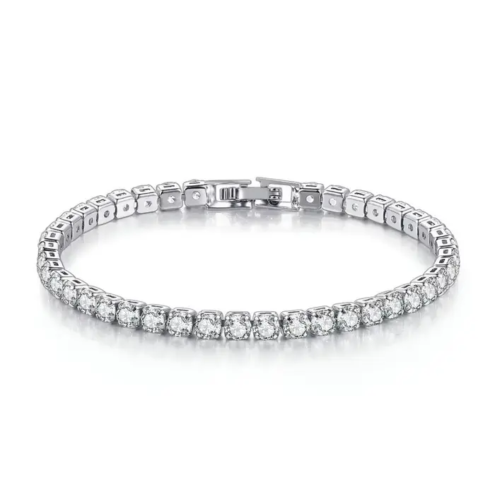 Bracelet de Tennis en zircone pour femmes, 4mm, breloque en cristal, chaîne fine de styliste, bijoux