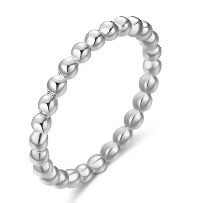 Bague ondulée en perles fines pour femmes, bijoux minimalistes en acier inoxydable, à la mode, perle