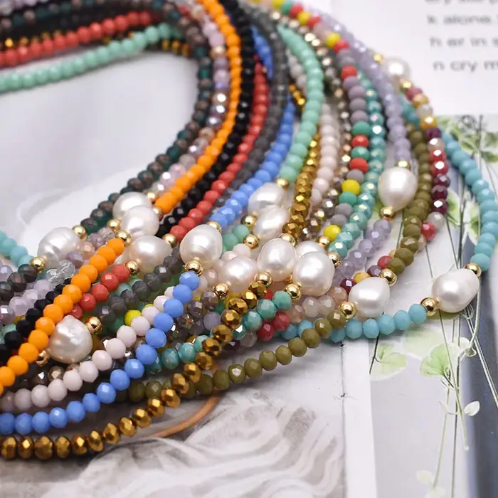 Collier Simple perle naturelle déclaration chaîne courte