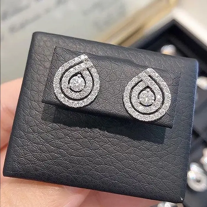 Huitan – boucles d'oreilles fantaisie en zircone cubique pour femmes