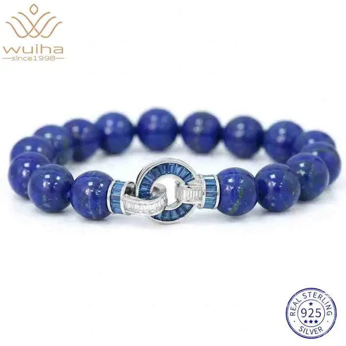 WUIHA Vintage 925 en argent Sterling diamants à haute teneur en carbone laboratoire saphir Lapis Laz