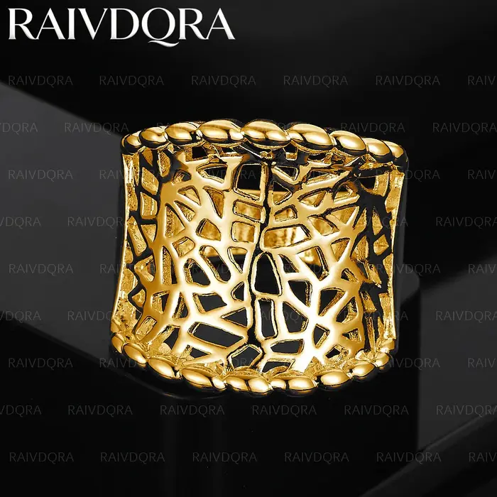 Bague réticulée plaquée or 18 carats, taille 7-10, pour femmes et hommes, bijoux élégants, tendance,