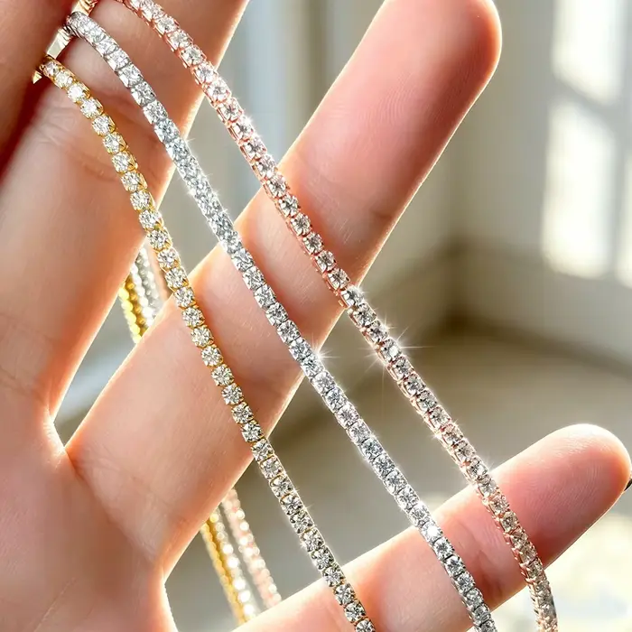 COSYA – collier ras du cou en moissanite de 2mm pour femmes
