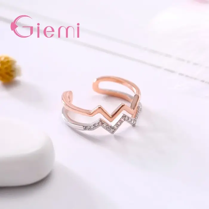 Bague réglable en cristal pour femme