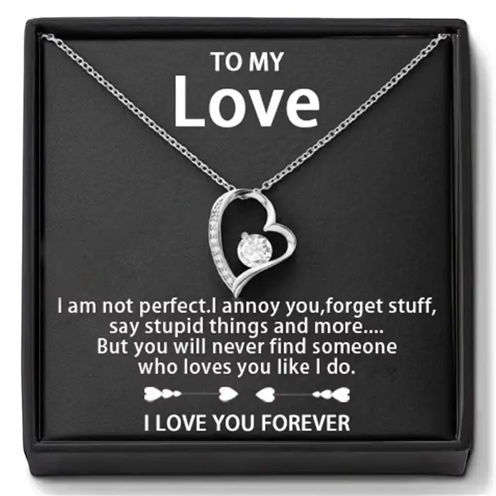 Bijoux à mon amour 14K or ou argent pour toujours amour pendentif collier cadeau pour femme son roma