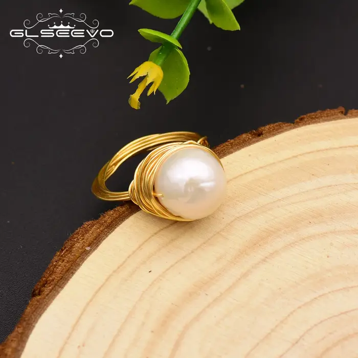 Bague en perle baroque naturelle pour femmes, vintage et classique, idéale pour les occasions spéciales, anniversaires et mariages
