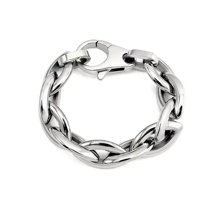 Ensembles de bijoux sans ternissement, grand Bracelet ras du cou en forme d'olive, chaîne en or épai
