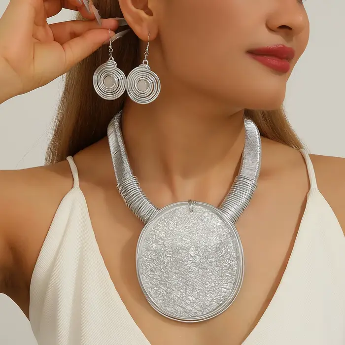 Ensemble de bijoux de déclaration en résine ronde géométrique