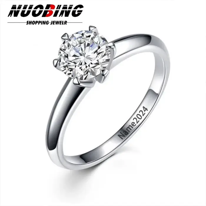 Bague de luxe classique en or blanc 18 carats
