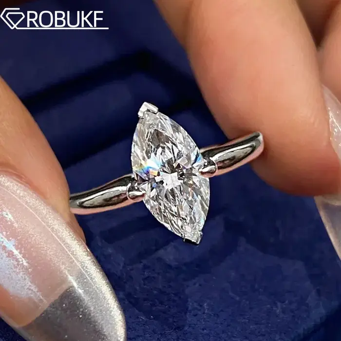 Bague de fiançailles en diamant Moissanite pour femmes