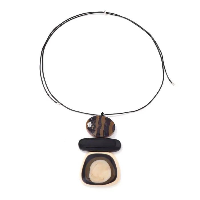 Colliers Pendentifs Géométriques en Résine Style Ethnique Vintage ZAA pour Femmes, Bijoux Minimalist