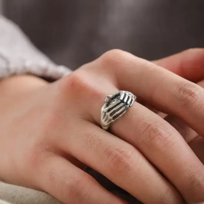 Bague ouverte gothique rétro pour hommes et femmes