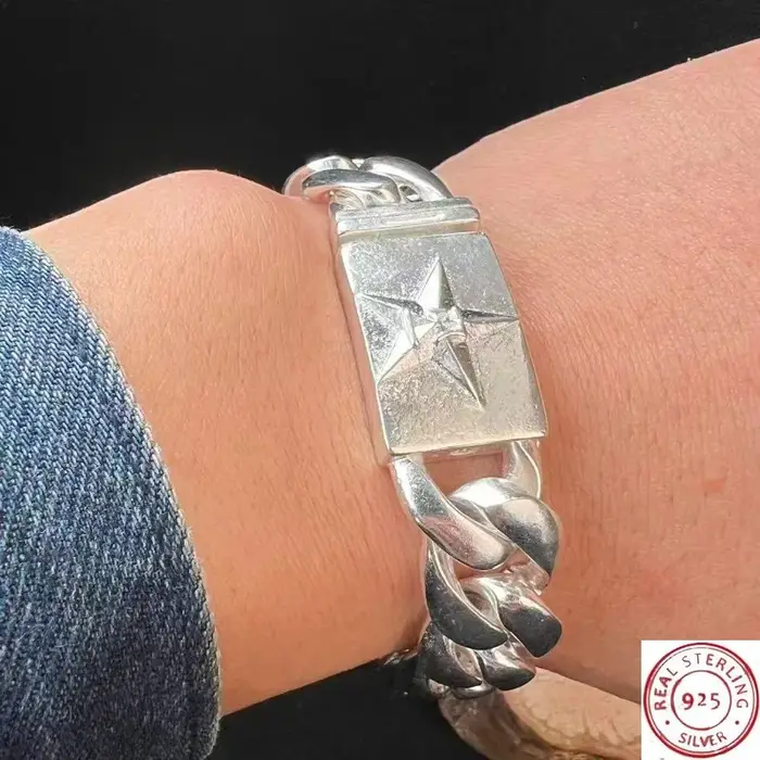 Bracelet torsadé en argent tibétain 925