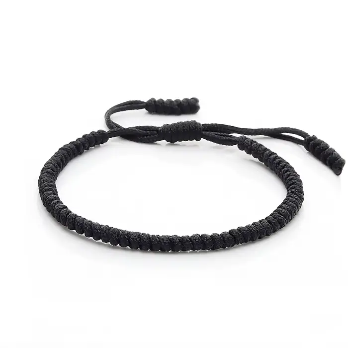 Bracelet de Couple tressé tibétain, chaîne rouge porte-bonheur, nœuds tissés à la main, Bracelets et