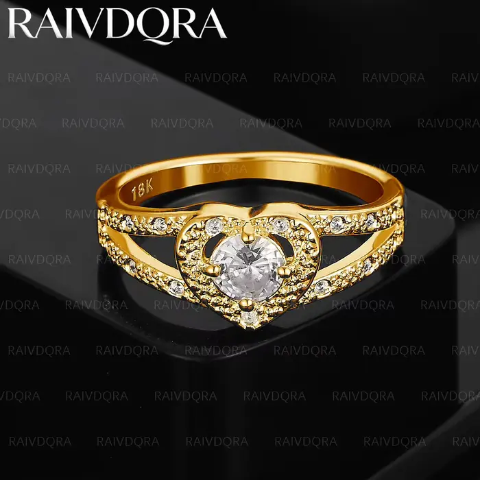 Bague de mariage en Zircon plaqué or 18 carats pour femmes, bijoux à la mode, accessoires de fiançai