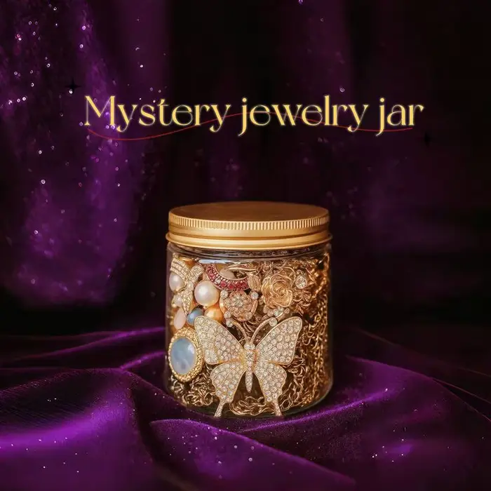 Jollyhit Mystery Jewelry Jar - Ensemble de bijoux fantaisie rétro Vibes pour elle et anniversaire - Bagues bohèmes