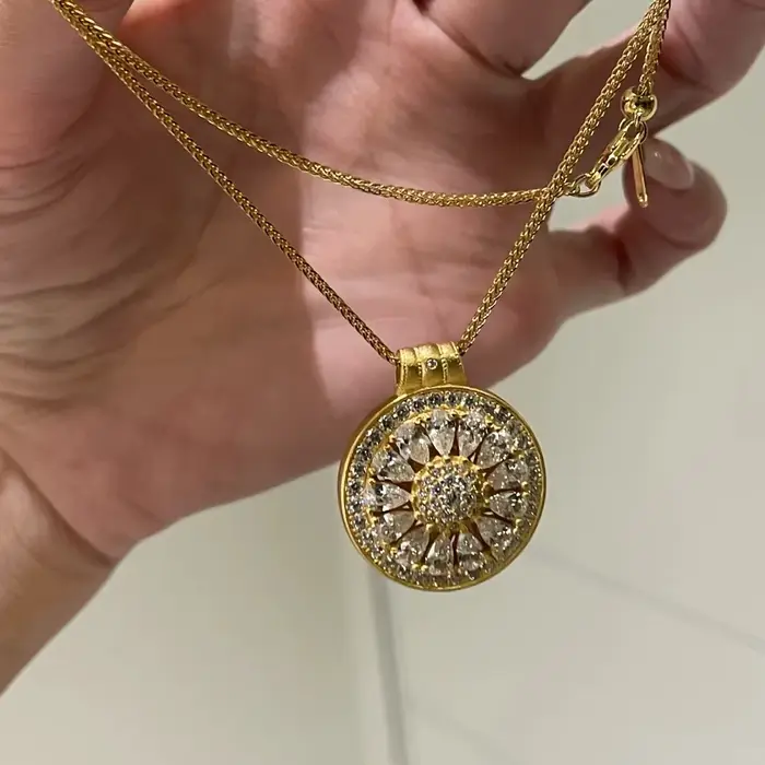 Collier pendentif en or véritable 14 carats pour femmes